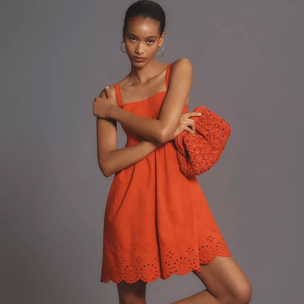 Maeve Sleeveless Eyelet Romper - RED